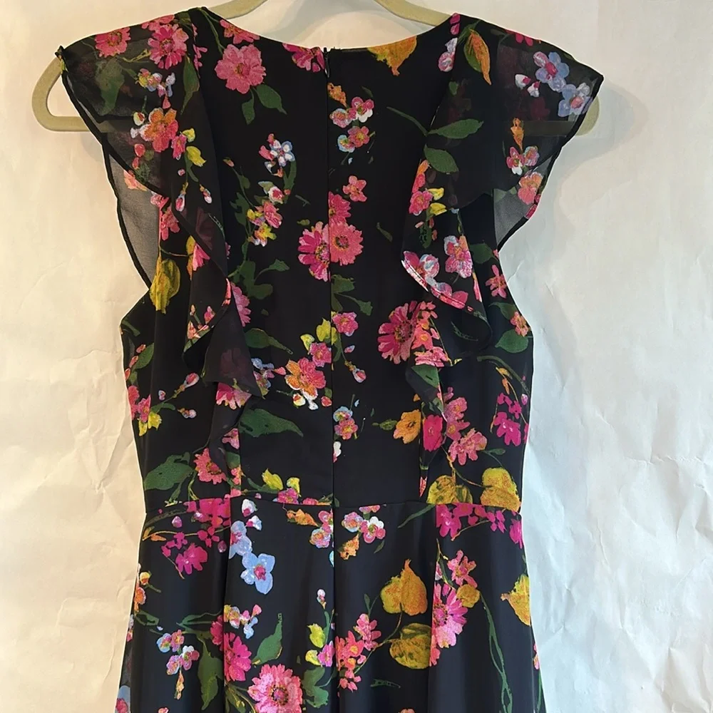 Lulus Blooming Love Black Floral Print Ruffled Jumpsuit Size Small S Current - Picture 10 of 14